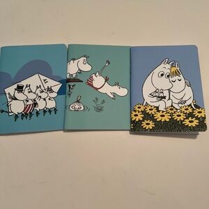 Set Of 3 Moomin Family Small Notebooks 3.5x5” Putinki Finland